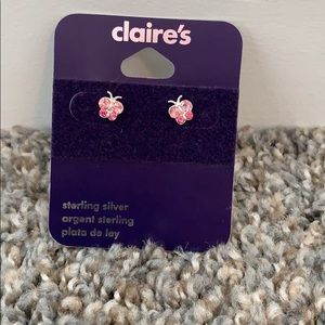 Claire’s brand new butterfly pink earrings